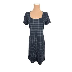 Ann Taylor Navy Grid Dress size 6